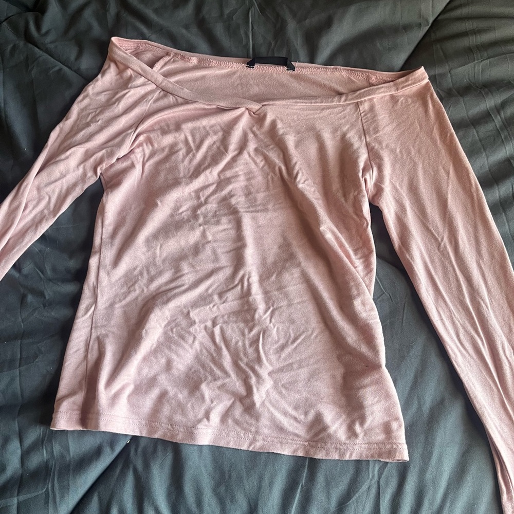 Pink off the shoulder shein shirt!!
